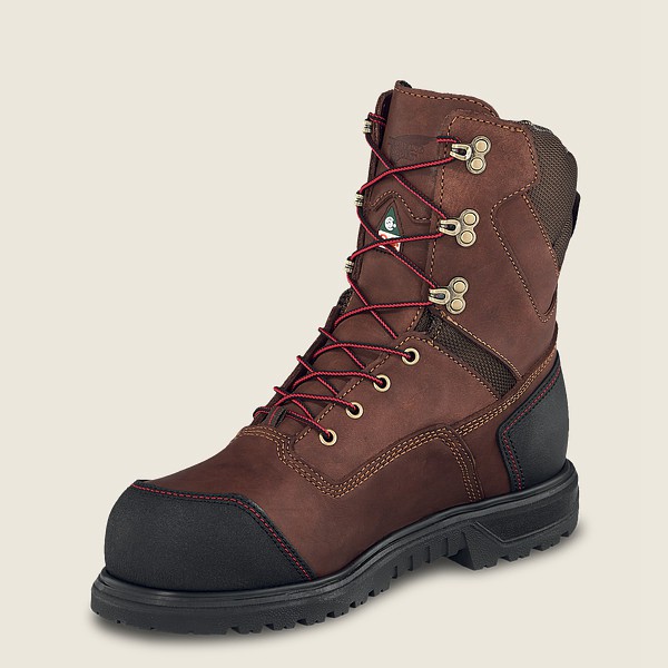 Red Wing Safety Boots Brown/Black - Mens Brnr Xp - 8-inch Waterproof Csa Toe - 8512-OWQVY